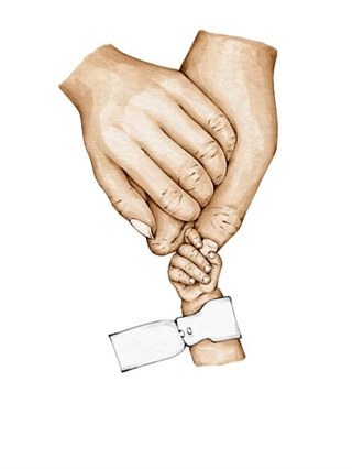 Pappa, mamma & nyfödd (färger) - Poster